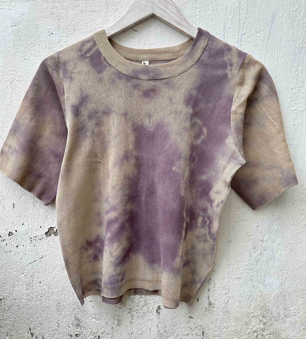 hand dyed t-shirt relaxed fit cotton knitted stretchable sheer unisex lightweight sustainable brand natural colour