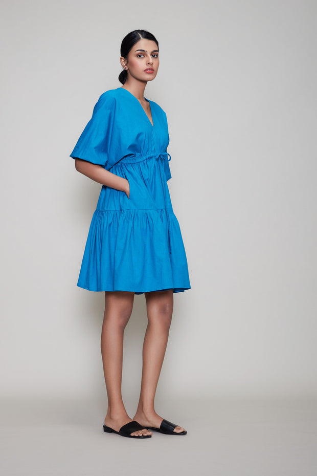 blue mini dress cotton omi na-na