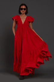 Red Raasta Gown - M & L (UK 10 & 12)