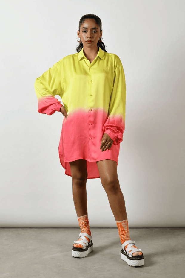 Sunshine Smoothie Short Square Shirt Dress