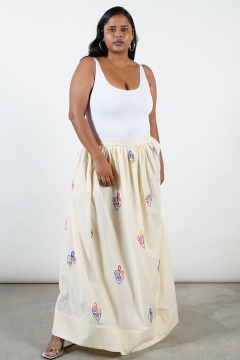 Rumaal Embroidered Gathered Skirt