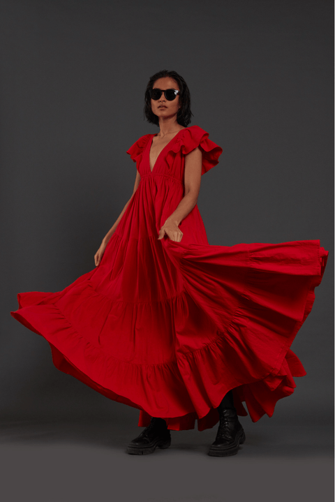 Red Raasta Gown - XL (UK 14)
