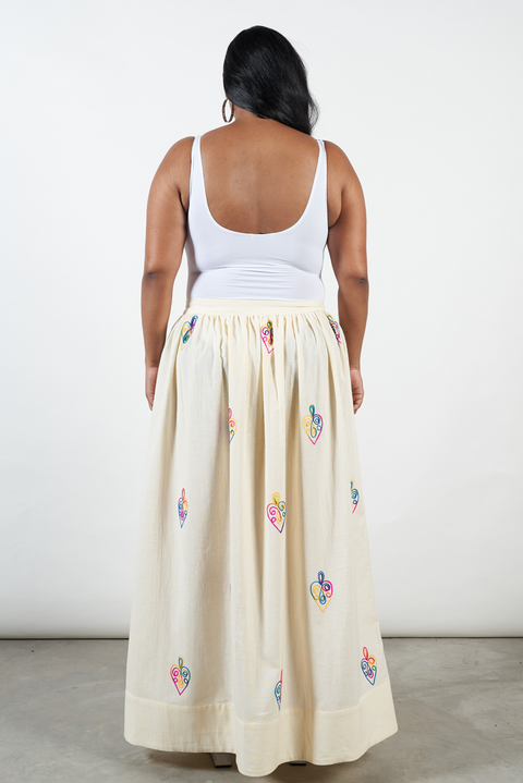 Rumaal Embroidered Gathered Skirt