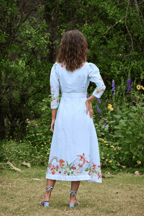 Parisian Wrap Dress - Sky Blue