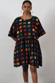 Ikat Dover Dress -  Mini (Black)