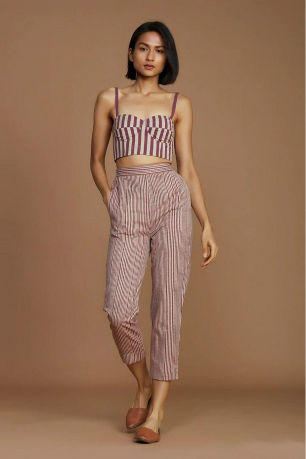 Desert Lily Trousers - Ivory & Mauve (Size XS / UK 6)