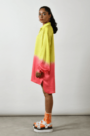 Sunshine Smoothie Short Square Shirt Dress