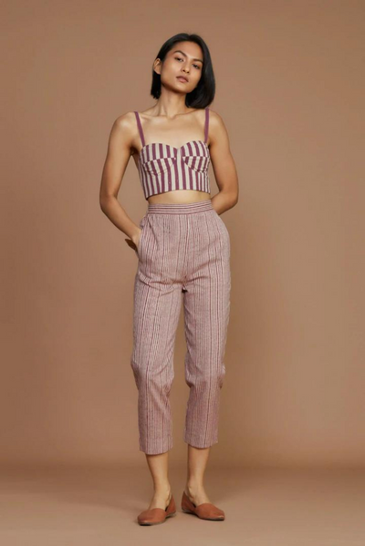 Desert Lily Trousers - Ivory & Mauve (Size XS / UK 6)