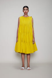 Kaya Tiered Dress Yellow - M (UK 10)