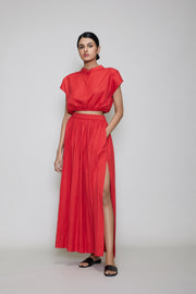 Red Aura Top & Skirt Set - 2L (UK 14)