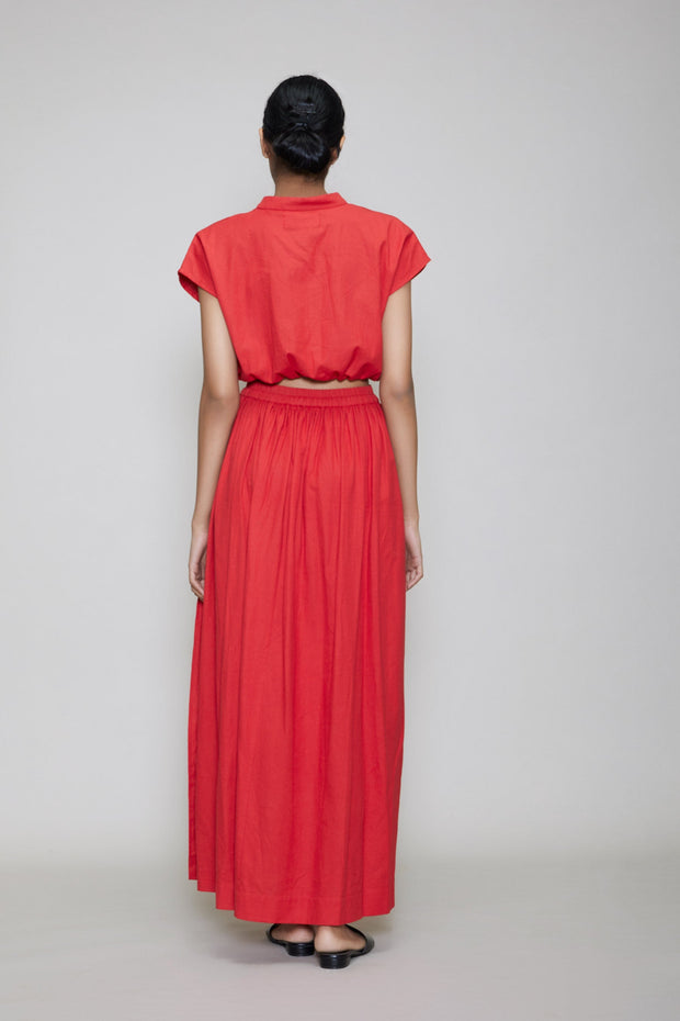 Red Aura Top & Skirt Set - 2L (UK 14)