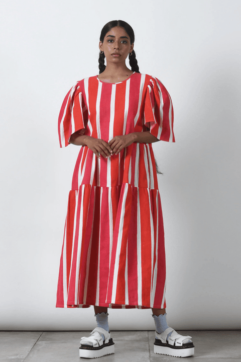 summer dress simple tiered 100% Cotton printed handwoven  