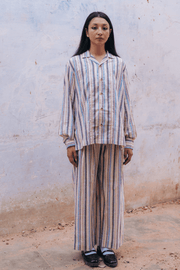 white stripes trousers comfortable cotton sustainable brand
