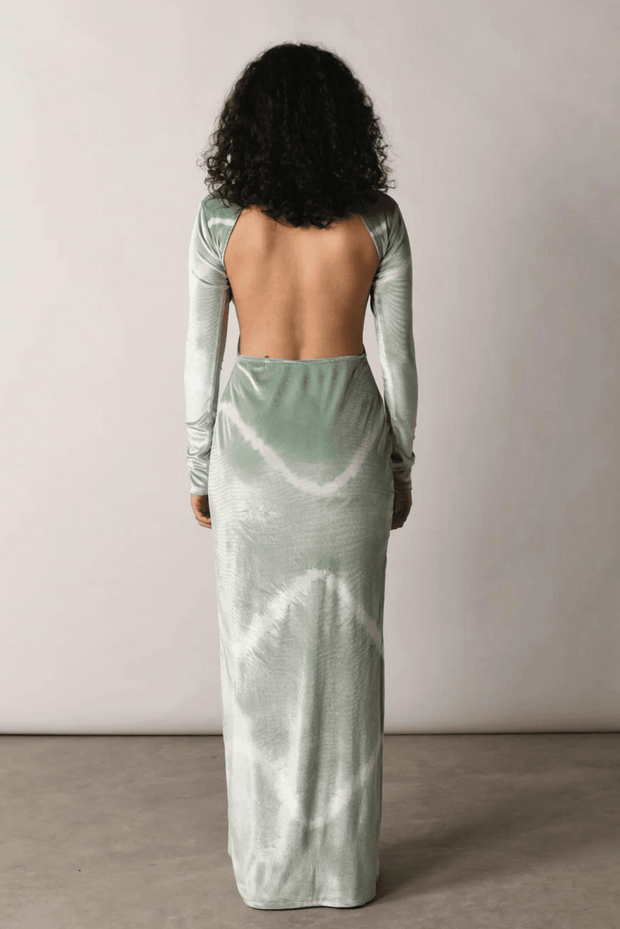 tie dyed velvet soft stretchable mint green desired fit dress