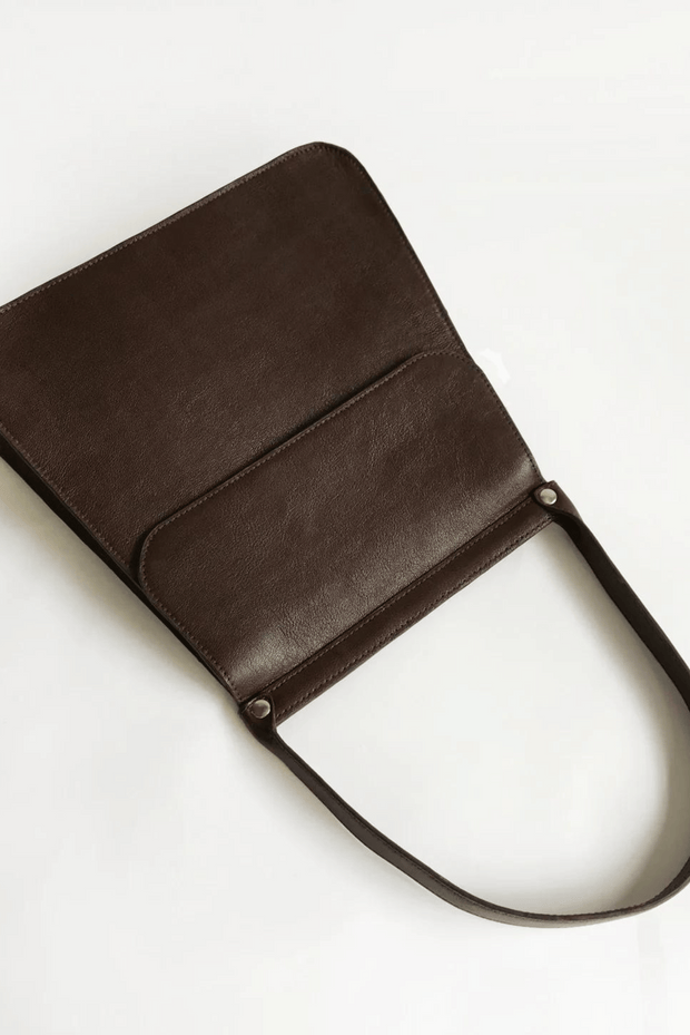 Coco brown leather sustainable hand bag 