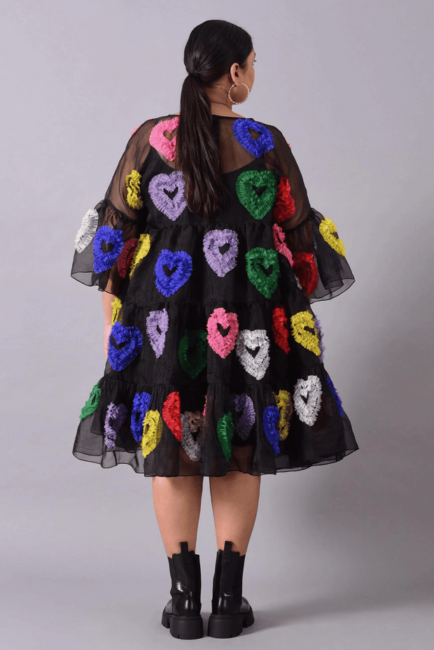 All Hearts Multi Tier Dress - Black