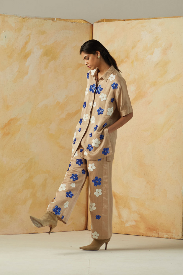 Evelyn Embroidered Shirt & Trouser Set