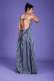 Saya Striped Maxi Dress in Blue - L (UK 12)
