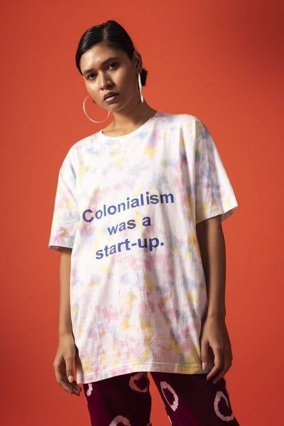 Unisex Colonisation Was A Start Up Tee Multi