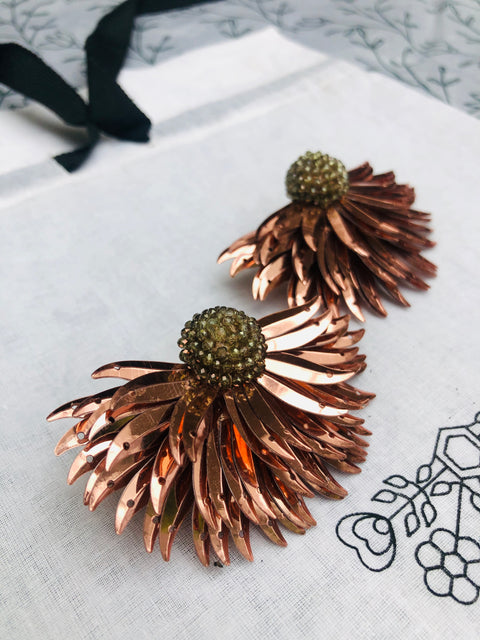 Rose Gold Marguerite Earrings