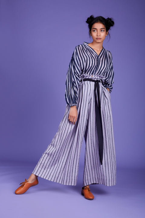 Candi Striped Shirt Lavender - M (UK 10)