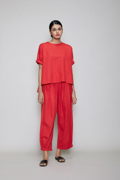 Ekin Top & Trouser Set in Red - L (UK 12)