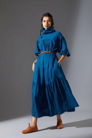 bedouin dress midi blue ethically made