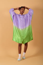 shirtdress ombre satin handmade sustainable brand dress omi na-na