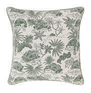 Back of Green Tortoise Woven Cushion Cover in 100% cotton